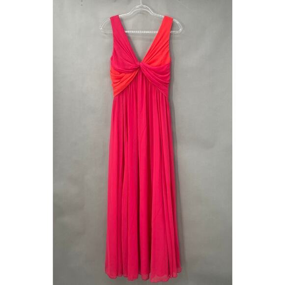 B38. Badgley Mischka Twisted Two Tone Gown Womens 4 Cocktail First Lady Romantic - Picture 5 of 8